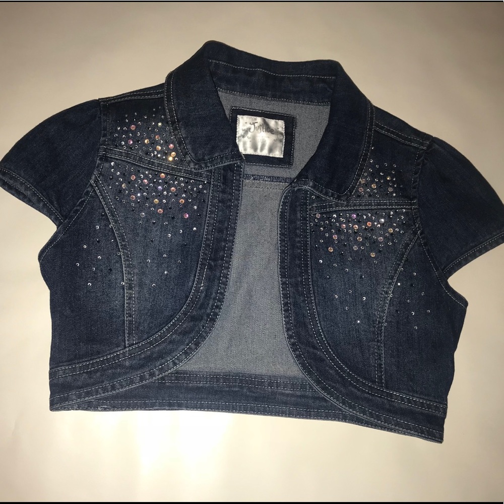 Blue denim cropped jacket